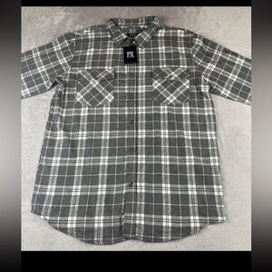 PX Mens Gray Plaid Long Sleeve Button Up shirt size XL